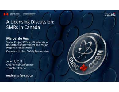 A Licensing Discussion: SMRs in Canada - CNS Annual Conference
