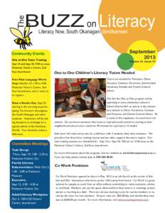 The  BUZZ on Literacy Literacy Now, South Okanagan--Similkameen  September