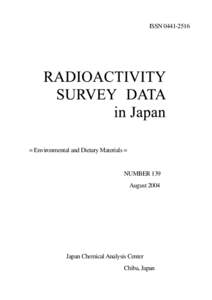 RADIOACTIVITY SURVEY DATA in Japan