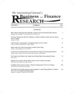 The International Journal of  R Business and Finance ESEARCH