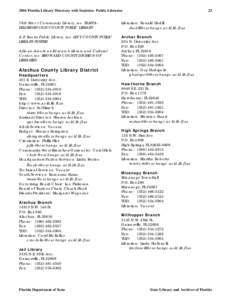 2004 Florida Library Directory with Statistics- Public Libraries  23 78th Street Community Library, see TAMPAHILLSBOROUGH COUNTY PUBLIC LIBRARY