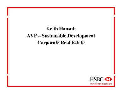 AVP –Sustainable Development Corporate Real Estate