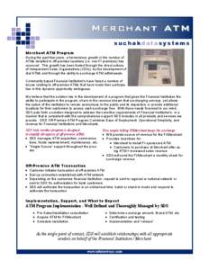 Merchant ATM Program - Suchak Data Systems