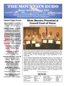 THE MOUNTAIN ECHO Mount Baker Council, BSA June/July[removed]Serving the families of Whatcom, Skagit, Island, San Juan,