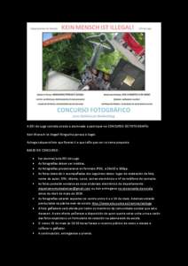 A EOI de Lugo convida a todo o alumnado a participar no CONCURSO DE FOTOGRAFÍA: Kein Mensch ist illegal! Ningunha persoa é ilegal. Achega calquera foto que fixeras ti e que teña que ver co tema proposto BASES DO CONCU