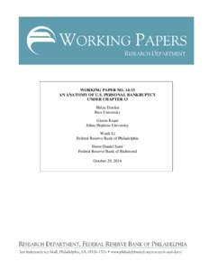 WORKING PAPER NO[removed]AN ANATOMY OF U.S. PERSONAL BANKRUPTCY UNDER CHAPTER 13 Hülya Eraslan Rice University Gizem Koşar