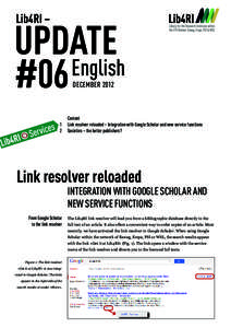 Lib4RI –  UPDATE English #06 DECEMBER 2012