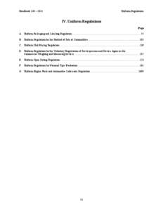 Handbook 130 – 2014  Uniform Regulations IV. Uniform Regulations Page