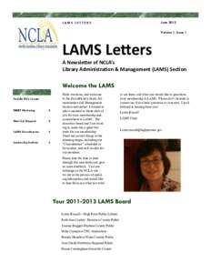June[removed]LAMS LETTERS Volume 1, Issue 1