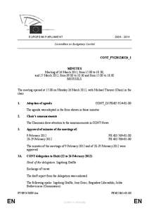 [removed]EUROPEAN PARLIAMENT Committee on Budgetary Control  CONT_PV(2012)0326_1