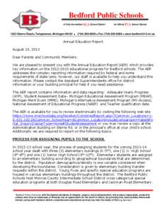 Education in Michigan / Michigan Educational Assessment Program / Bedford Public Schools / High school / Adequate Yearly Progress / No Child Left Behind Act / Anchorage School District / Education / Standards-based education / Education reform