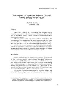 Keio Communication Review No. 26, 2004  The Impact of Japanese Popular Culture