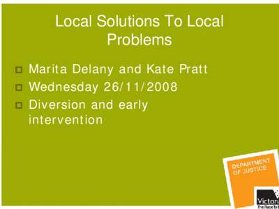 Local Solutions To Local Problems