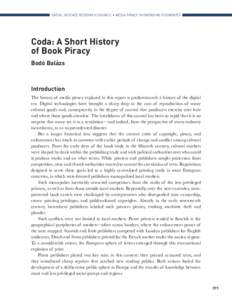 SOCIAL SCIENCE RESEARCH COUNCIL • MEDIA PIRACY IN EMERGING ECONOMIES  Coda: A Short History of Book Piracy Bodó Balázs