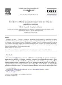 Fuzzy Sets and Systems[removed] – 85 www.elsevier.com/locate/fss Elicitation of fuzzy association rules from positive and negative examples M. De Cock∗ , C. Cornelis, E.E. Kerre