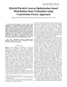 Hybrid Particle Swarm Optimization based Distribution State Estimation using Constriction Factor Approach
