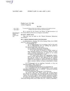 124 STAT[removed]PUBLIC LAW 111–364—JAN. 4, 2011 Public Law 111–364 111th Congress