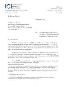By Electronic Delivery 26 September 2012 Mrs. Charlotte Chevalier Sous-directrice de la fiscalité des personnes Direction de la Législation Fiscale Bâtiment Vauban 139, rue de Bercy Télédoc 549