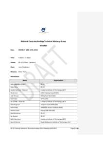 National Electrotechnology Technical Advisory Group Minutes Date: MONDAY 18th JUNE, 2012