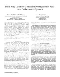 Multi-way Dataflow Constraint Propagation in Realtime Collaborative Systems Kai Lin, David Chen and Geoff Dromey Chengzheng Sun  School of Information and Communication Technology