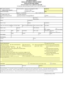 CALHOUN COUNTY SINGLE OR ANNUAL MOVING PERMIT APPLICATION AND PERMIT APPLICANT MUST FULLY COMPLETE THIS FORM (If obtaining a state permit please include a copy of it with this application) Make checks payable to: