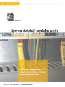 Automatic Systems Engineering Automatyka Przemysłowa Piotr Nowak  System detekcji wycieku wody