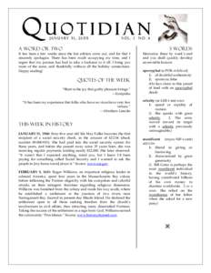 Quotidian Banner  vol. 1 no. 1 issue 1, Dec. 20, 2004 a word or two