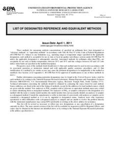 UNITED STATES ENVIRONMENTAL PROTECTION AGENCY NATIONAL EXPOSURE RESEARCH LABORATORY HUMAN EXPOSURE & ATMOSPHERIC SCIENCES DIVISION (MD-D205-03) Research Triangle Park, NC[removed]5691