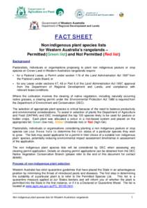 Fact Sheet - WA Rangeland Non Indigenous Plant Species Lists - May 2012