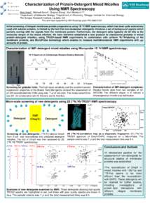 Characterization of Protein-Detergent Mixed Micelles Using NMR Spectroscopy Reto Horst1, Michael Geralt1, Qinghai Zhang1, Kurt Wuthrich1,2,3 1Department of Molecular Biology, 2Department of Chemistry, 3Skaggs Institute f