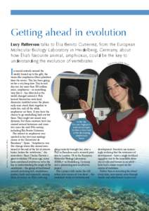 Getting ahead in evolution Lucy Patterson talks to Èlia Benito Gutierrez, from the European Molecular Biology Laboratory in Heidelberg, Germany, about how Èlia’s favourite animal, amphioxus, could be the key to under