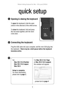 Matias Folding Keyboard for Mac – US Layout (FK204)  quick setup 1  Opening & closing the keyboard