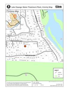 Lake Oswego Water Treatment Plant, Vicinity Map 4785 ELMRAMap Location N DR