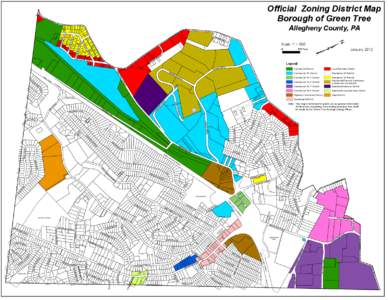 E MA  Official Zoning District Map Borough of Green Tree  IN ST