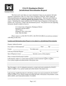 Request for a Jurisdictional Determination