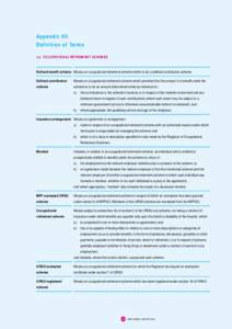 Appendix XII Definition of Terms (a) OCCUPATIONAL RETIREMENT SCHEMES Defined benefit scheme Means an occupational retirement scheme which is not a defined contribution scheme. Defined contribution