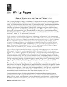 Microsoft Word - WhitePaper_GradeRetentionandSocialPromotion