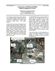 REC Newsnote #10  January 1999 Conversion of M1008 and M1009 Electric Systems to 12 Volt
