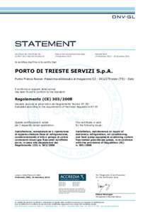 Certificato No./Certificate No.: AQ-ITA-ACCREDIA Data prima emissione/Initial date: 19 dicembre 2016