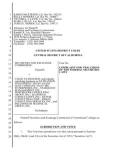 1 KAREN MATTESON, Cal. Bar No[removed]KELLY BOWERS, Cal. Bar No[removed]VICTORIA A. LEVIN, Cal. Bar No[removed]MARC J. BLAU, Cal. Bar No[removed]JANET E. MOSER, Cal. Bar No[removed]Attorneys for Plaintiff