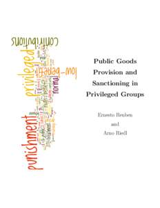 Public Goods Provision and Sanctioning in Privileged Groups Ernesto Reuben and