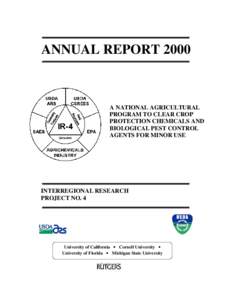 Environment / Food Quality Protection Act / Food law / United States Environmental Protection Agency / Sustainable agriculture / Inter-Regional Research Project Number 4 / Biopesticide / Pesticide / Cooperative State Research /  Education /  and Extension Service / Chemistry / Pesticides in the United States / Agriculture