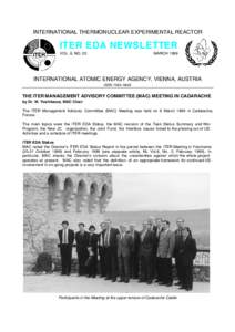 INTERNATIONAL THERMONUCLEAR EXPERIMENTAL REACTOR  ITER EDA NEWSLETTER VOL. 8, NO. 03  MARCH 1999