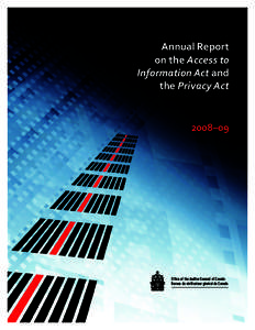 Annual Report on the Access to Information Act and the Privacy Act  2008–09