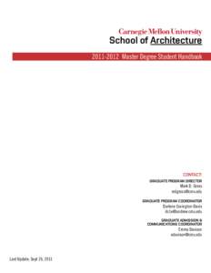 School of Architecture[removed]Master Degree Student Handbook CONTACT: Graduate Program Director