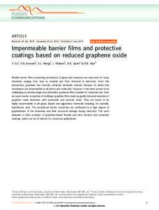 ARTICLE Received 24 Apr 2014 | Accepted 29 Jul 2014 | Published 11 Sep 2014 DOI: ncomms5843  Impermeable barrier ﬁlms and protective