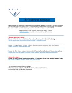 Methane / Monterey Bay Aquarium Research Institute / Clathrate compound / Clathrate hydrate / Algal bloom / Seminar / Water / Monterey Bay Aquarium / Mbari