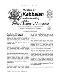 Kabbalah, Masons & America - KosherTorah.com  The Role of Kabbalah in the founding