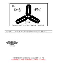 THE SCVT EARLY BIRD FAN  August 2011 Chapter 50 – Classic Thunderbird Club International