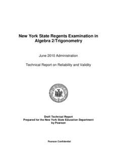 Statistics / Regents Examinations / ACT / Equating / Item response theory / Multiple choice / Test / Scale / Mathematics education in New York / Psychometrics / Education / Evaluation
